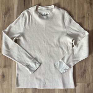 Mens Ivory Beige Waffle Knit Thermal Henley Shirt Top by Urban Pipeline sz XL